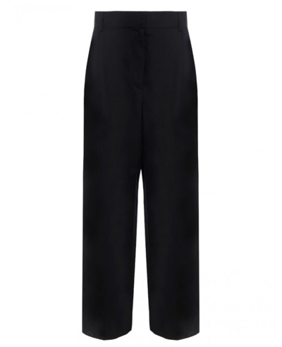 Ferragamo Silk And Linen Pants In Black