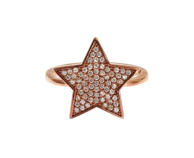 Nialaya Womens Clear Cz Star 925 Silver Ring In Gold