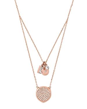 michael kors circle necklace rose gold