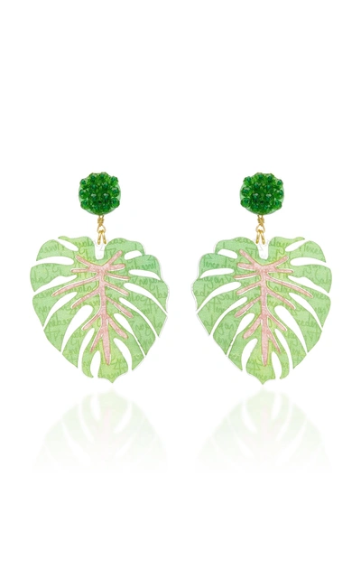 Mercedes Salazar Mano De Tigre Verde Earrings In Green