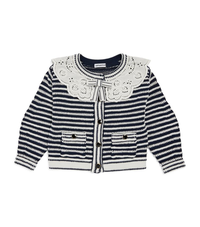 Self-portrait Knitted Cardigan (3-12 Years) In Navy