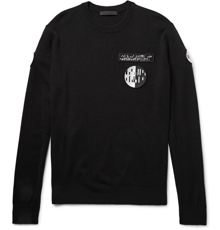 Alexander Wang Crew Neck Sweater With Barcode Patches In Black | ModeSens