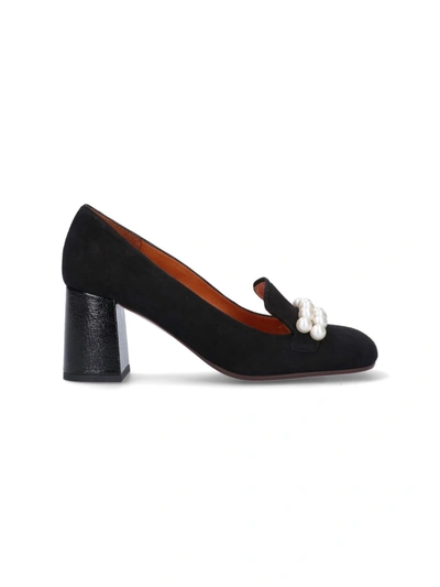 Chie Mihara Petard Pearl-embellished Patent Leather Pumps In Black