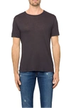 J Brand Grandpa Crewneck Short Sleeve Tee In Worn Iron Gray