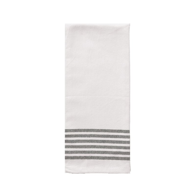 Sweet Water Decor Horizontal Striped Tea Towel- Six Stripes In Black