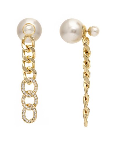 Rivka Friedman 18k Plated 7.2mm-16mm Pearl Earrings In Gold