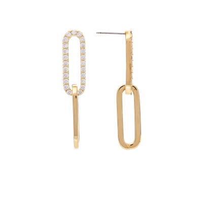 Rivka Friedman Double Loop Pave Cubic Zirconia Earrings In Gold