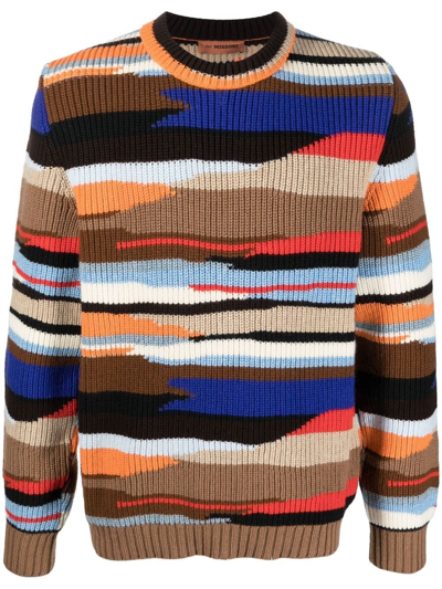 Missoni Abstract-pattern Ribbed-knit Jumper In Multicolor