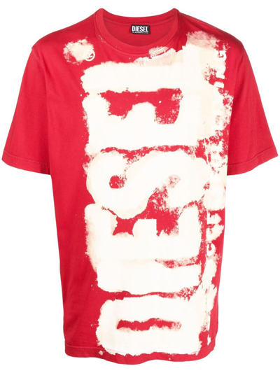 Diesel Logo-print Cotton T-shirt In Red