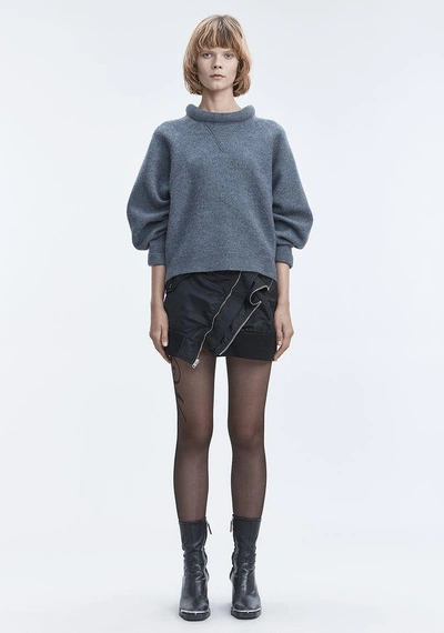 Alexander Wang Boiled Wool Sweater In Gray