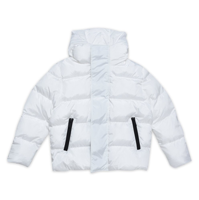 Dsquared2 Kids' Zip-pocket Hooded Puffer Jacket In White