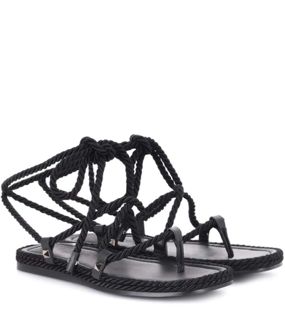 Valentino Garavani Torchon Gladiator Sandals In Black