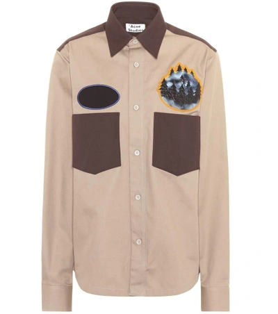 Acne Studios Seattle Cotton-blend Shirt In Beige