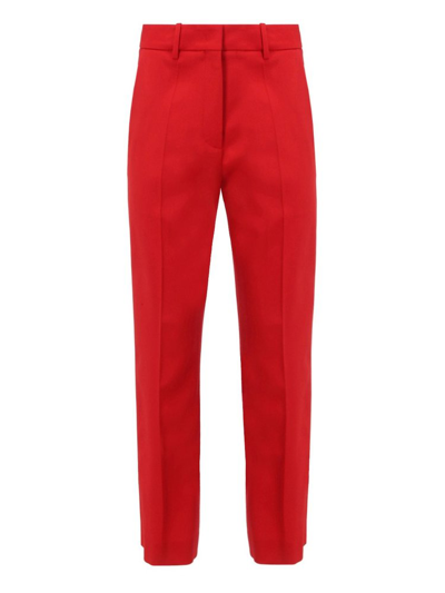 Valentino Tailored Straight Leg Trousers In Red