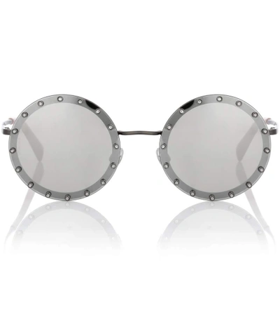 Valentino Round Sunglasses In Grey