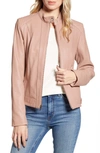 Cole Haan Signature Cole Haan Leather Moto Jacket In Nude