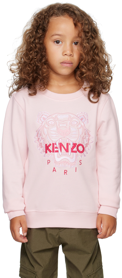 Kenzo Girls Pink Tiger Sweatshirt In 44d - Loukoum
