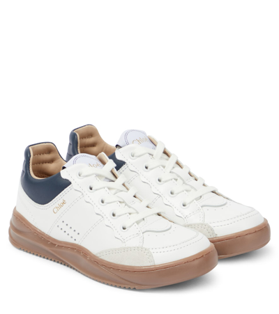 Chloé Kids' Girls White Leather Trainers