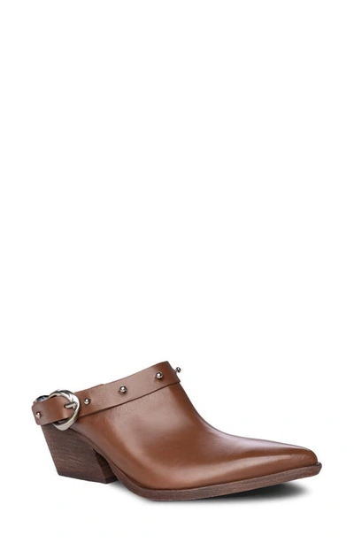 Golo Woody Studded Leather Mule In Cognac