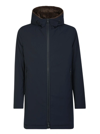 Herno Keystone Parka With Internal Synthetic Fur In Blue