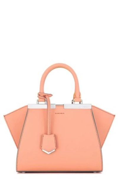 Fendi 'mini 3jours' Calfskin Leather Shopper - Pink In Apricot/ Palladio