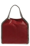 Stella Mccartney 'mini Falabella - Shaggy Deer' Faux Leather Tote - Red In Ruby