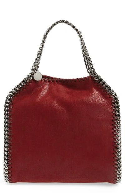 Stella Mccartney 'mini Falabella - Shaggy Deer' Faux Leather Tote - Red In Ruby