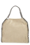 Stella Mccartney 'mini Falabella - Shaggy Deer' Faux Leather Tote - White In Stone