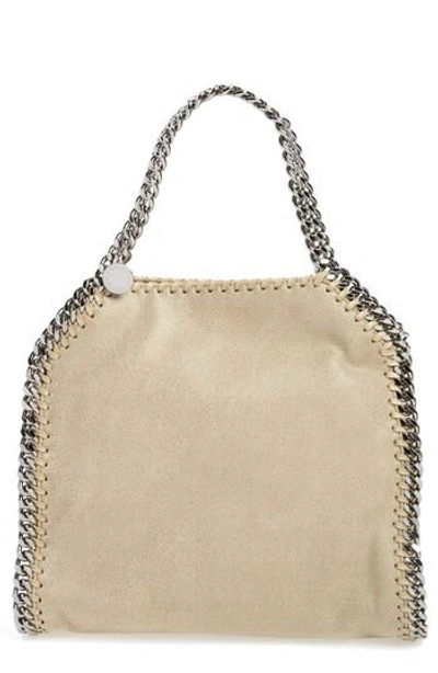 Stella Mccartney 'mini Falabella - Shaggy Deer' Faux Leather Tote - White In Stone