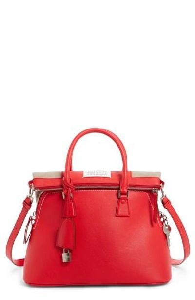 Maison Margiela Medium 5ac Leather Handbag - Red In Tomato