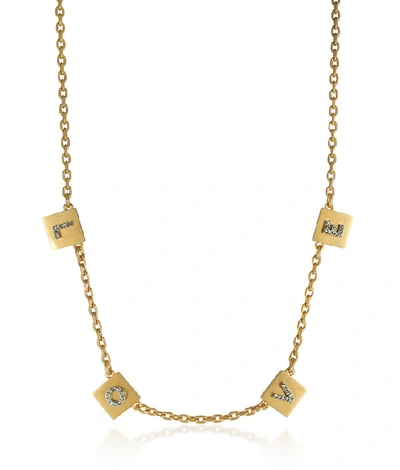Tory Burch Love Message Delicate Choker Necklace In Gold