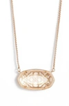 Kendra Scott Delaney Pendant Necklace In Clear/ Rose Gold