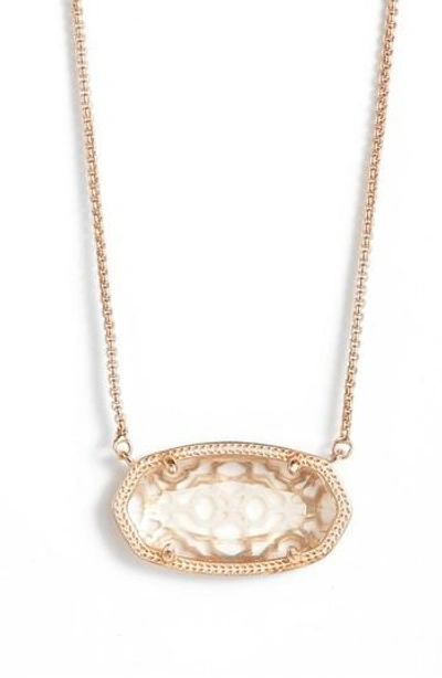 Kendra Scott Delaney Pendant Necklace In Clear Rose Gold ModeSens
