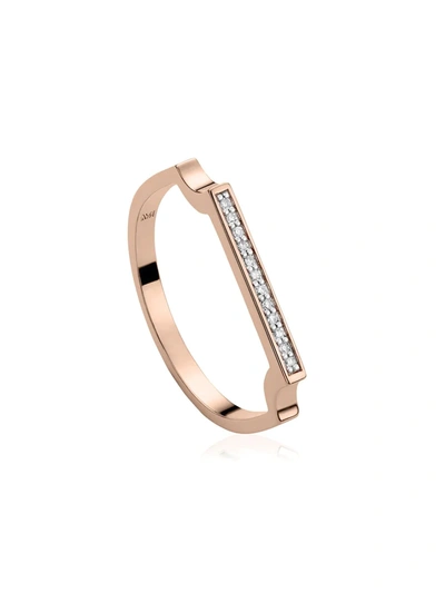 Monica Vinader Signature Thin Diamond Ring In Rose Gold