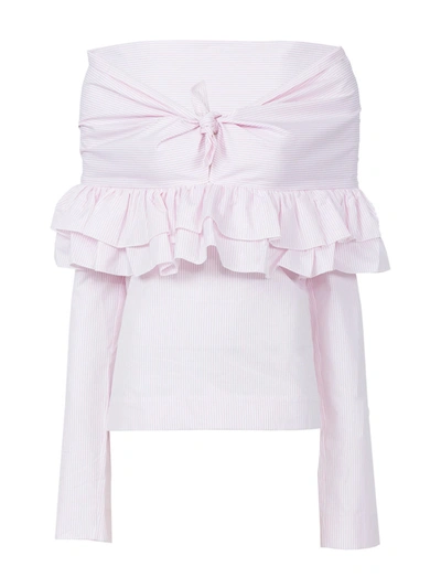 Isa Arfen Ruffle Knot Top In Pink