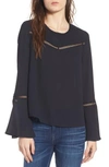 Rebecca Minkoff Chava Bell Sleeve Top In Black