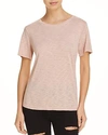 Splendid Slub Crewneck Tee In Pink Beige