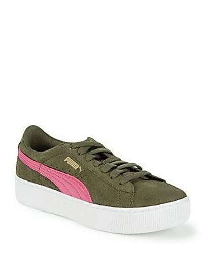Puma Vikky Platform Suede Sneakers In Green | ModeSens
