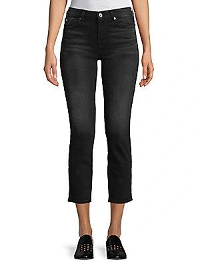 7 For All Mankind Karah Crop Jeans In Dark Charcoal