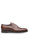 Prada Lace-up Leather Brogues In Tonal-brown
