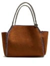 Stella Mccartney Falabella Reversible Faux-suede Tote In Tan Multi