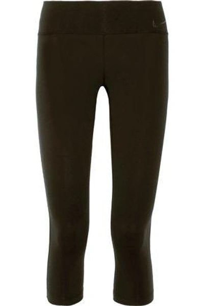 Nike Power Legendary Dri-fit Stretch-jersey Leggings In Army Green