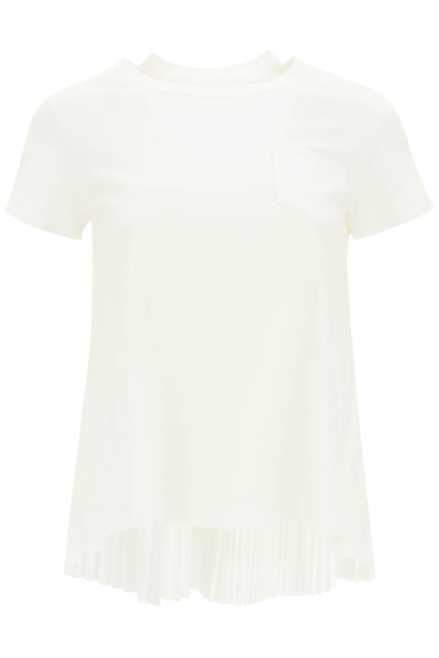 Sacai Hybrid T-shirt In White