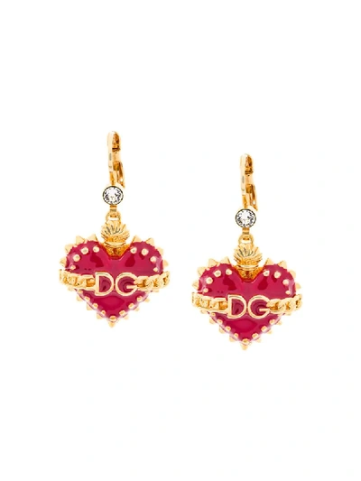 Dolce & Gabbana Sacred Heart Earrings In Metallic