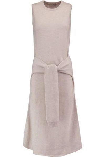 Autumn Cashmere Woman Tie-front Cashmere Dress Beige