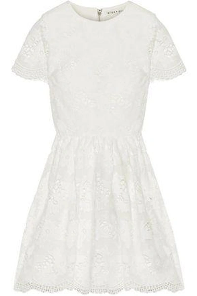 Alice And Olivia Woman Karen Lace Mini Dress White