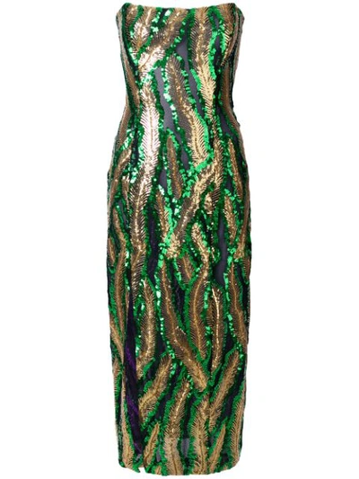 halpern green dress Halpern Silk-Satin Dress In Green - 30% Off