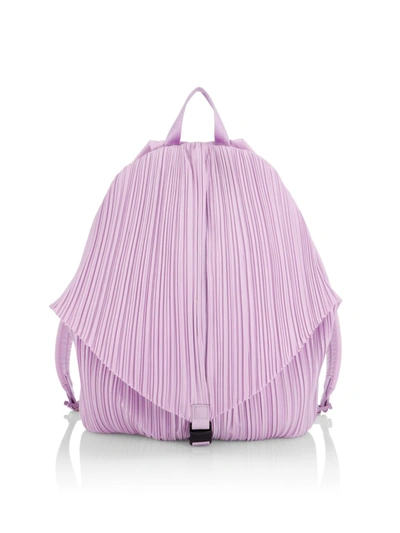 Issey Miyake Pleated Foldover Backpack In Lavender