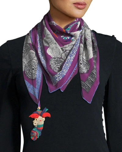 Rumisu Foulard Shahmaran Silk Scarf In Purple