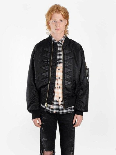 Marcelo Burlon County Of Milan Marcelo Burlon Men's Black Flags Alpha Bomber Jacket